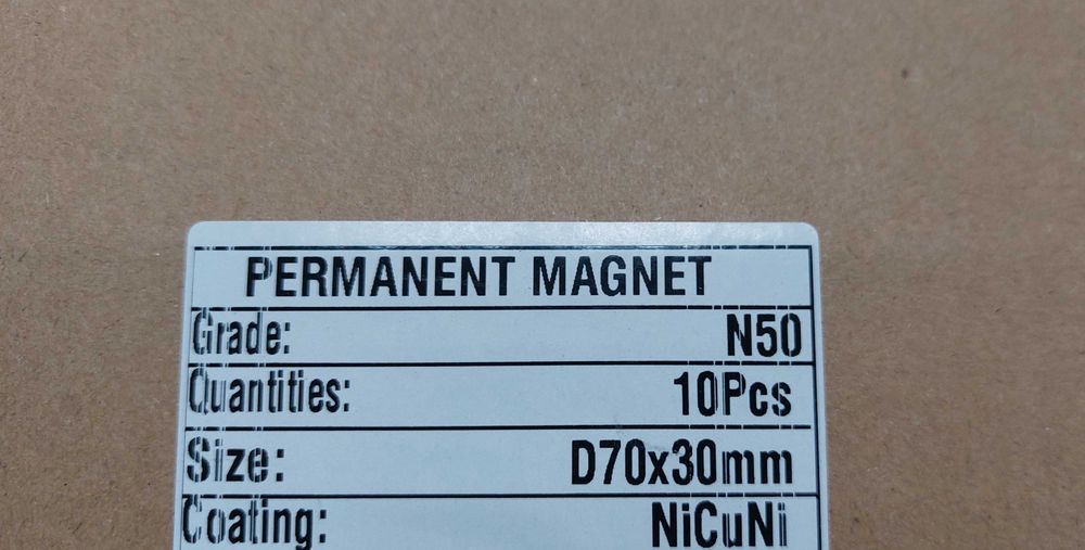 Magnes neodymowy do poszukiwań 70x60 N50 silny duży mocny Magtom