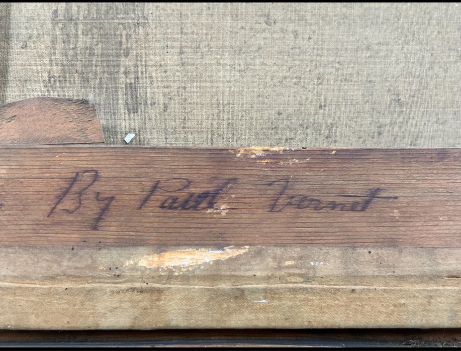 Stary Obraz Olejny 1850 r Malarstwo Francja, Duży Obraz