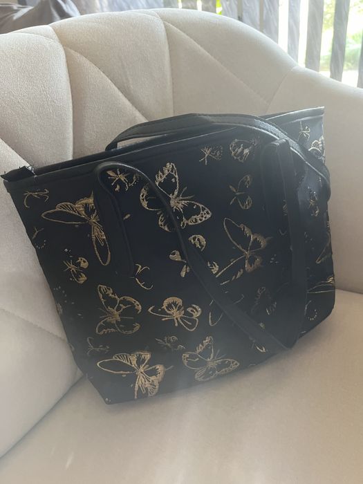 Torebka czarna motyle