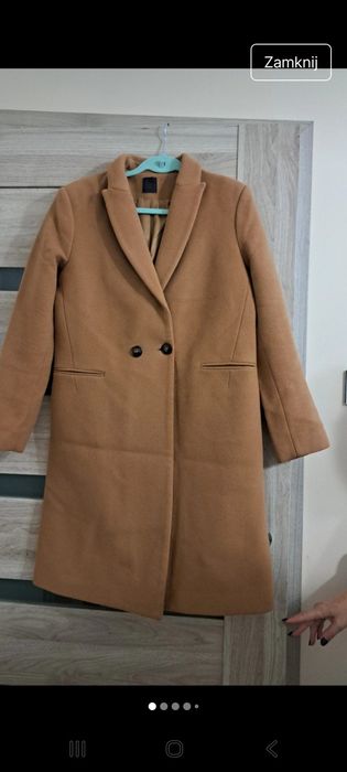 Karmelowe love plaszcz wełna  promod 38