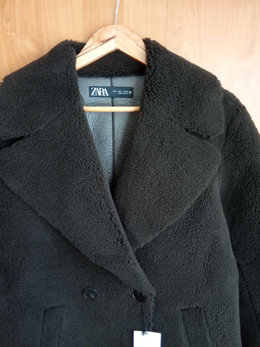 Zara Płaszcz kożuch brąz S