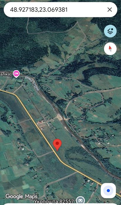 Земельна ділянка 0,2173 га біля річки Стрий, Карпати