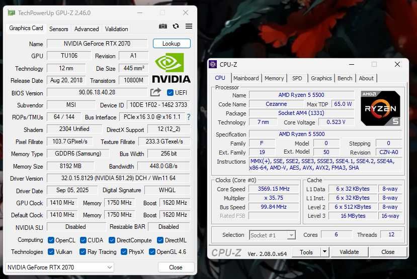 Компютер Rtx2070 Ryzen5 5500