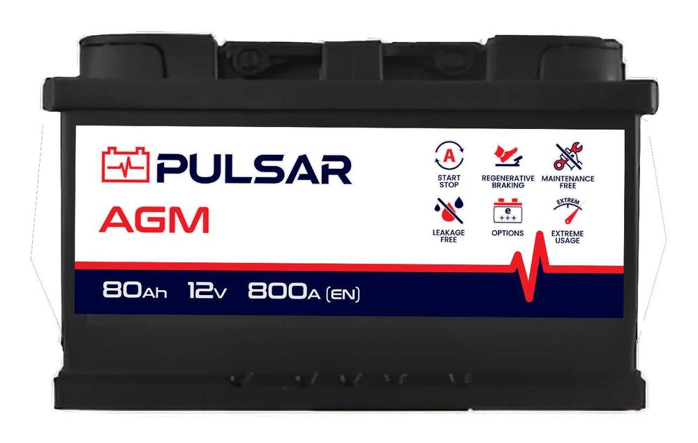 Akumulator Amega Megatex PULSAR START&STOP AGM 80Ah 800A P+