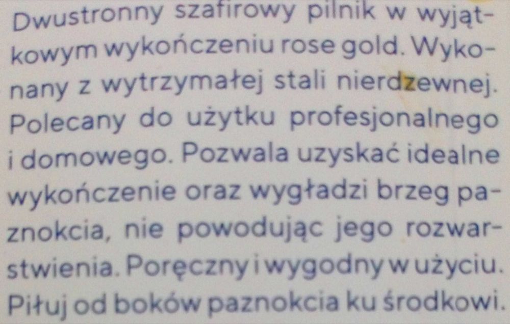 Pilnik do paznokci nowy (długość 9 cm)