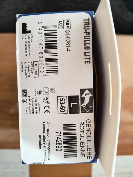 Sprzedam ortezę Tru-Pull Lite, lewe kolano. Rozmiar L.