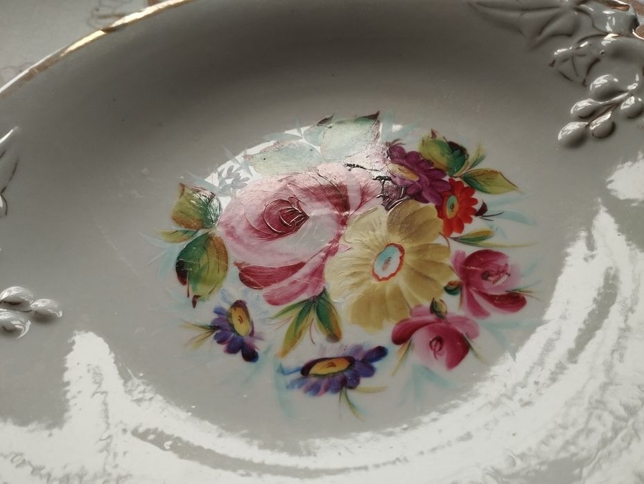 Patera, porcelana śląska ręcznie malowana