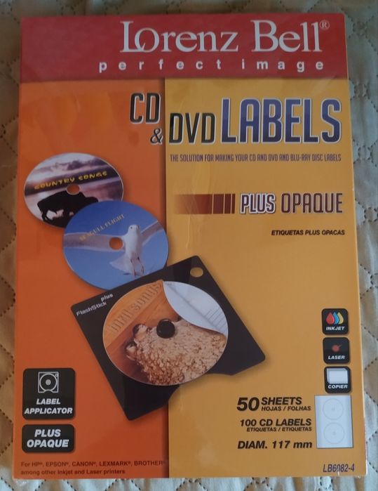 Etiquetas Lorenz Bell p/ CD 117mm 100 Folhas (200 Etiquetas)
