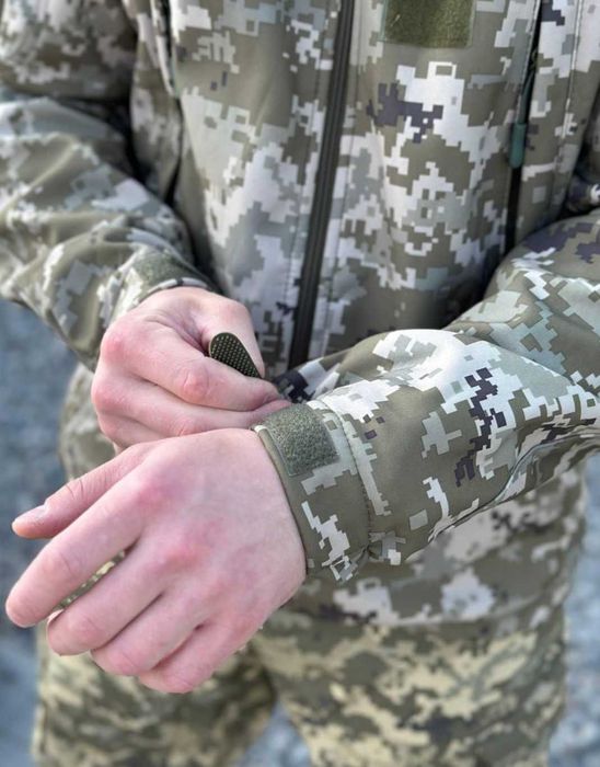 Військова куртка демісезонна SoftShel куртка піксель софтшел армійська тепла куртка вітровка