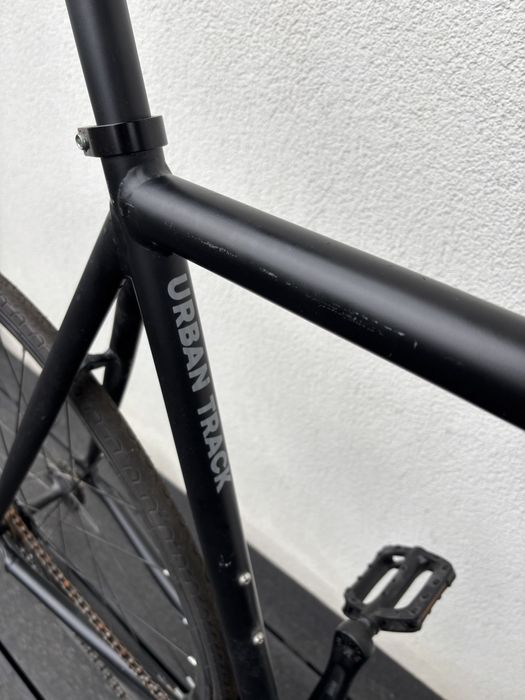 rower singlespeed ostre kolo fixie 6KU Fixed Gear Baanfiets Zwart - 58CM