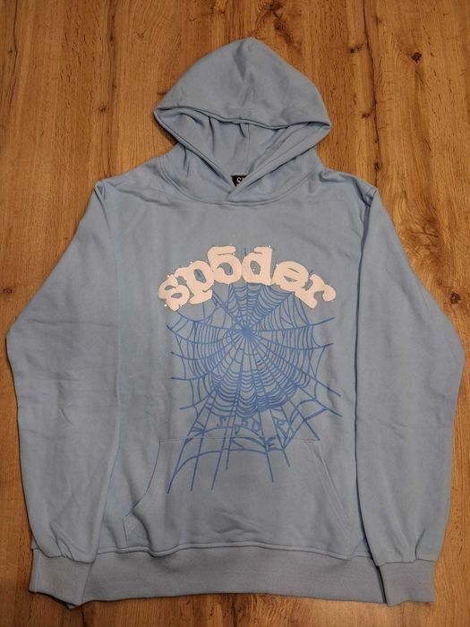 Bluza Sp5der, niebieska, z kapturem