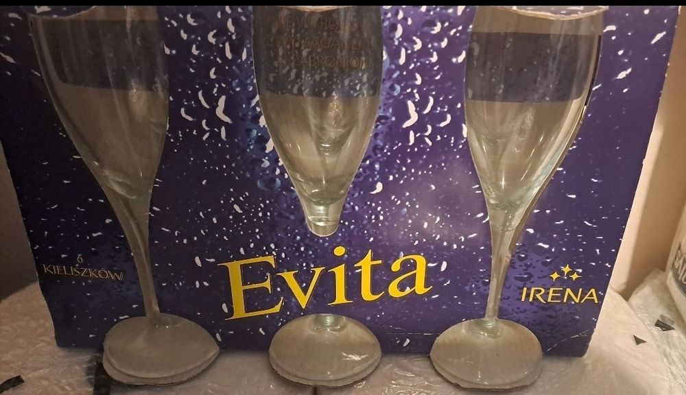 Kieliszki 6 szt nowe Huta Irena model Evita