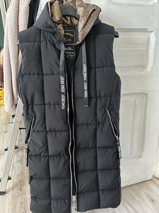 Kamizelka pikowana długa ciepła L