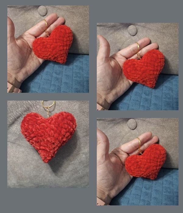 Pluszowe serce, breloczek