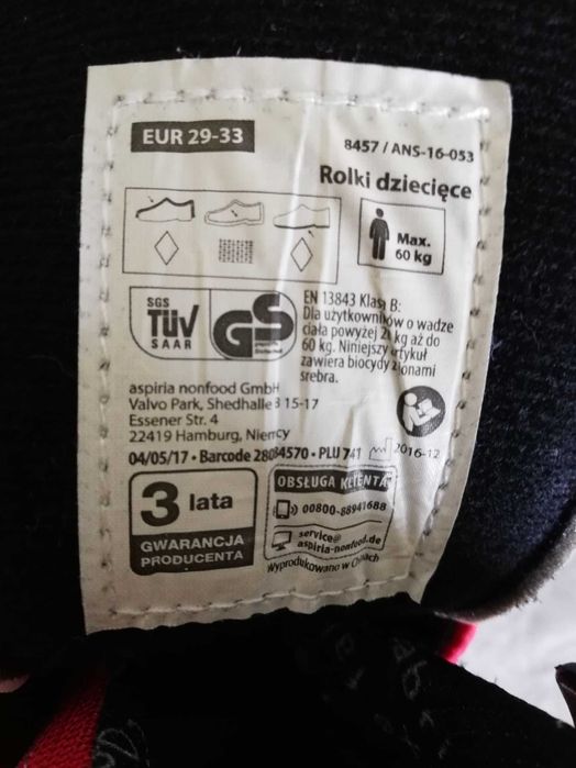 Rolki dziecięce regulowane, rozmiar 29-33 - używane