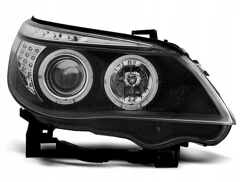 Lampy Reflektory Bmw E60/61 03-07 Angel Eyes Black