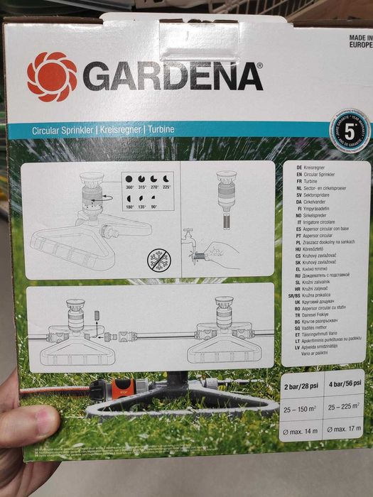 Aspersor Circular Gardena com Base – Rega até 225 m²