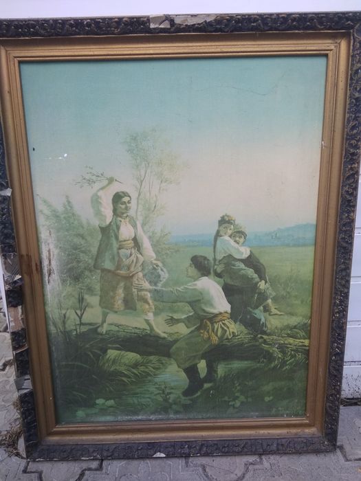 Картина "На кладке" 1981 г.