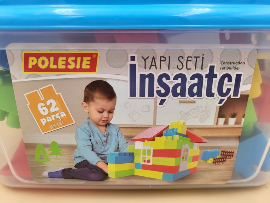 Klocki Polesie 62 elementy w zamykanym wiaderku