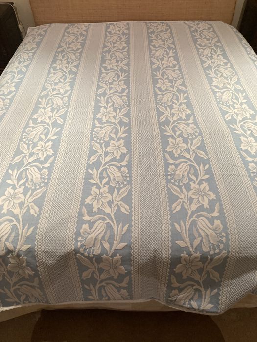 Colcha de cama de casal azul, de algodão- NOVA