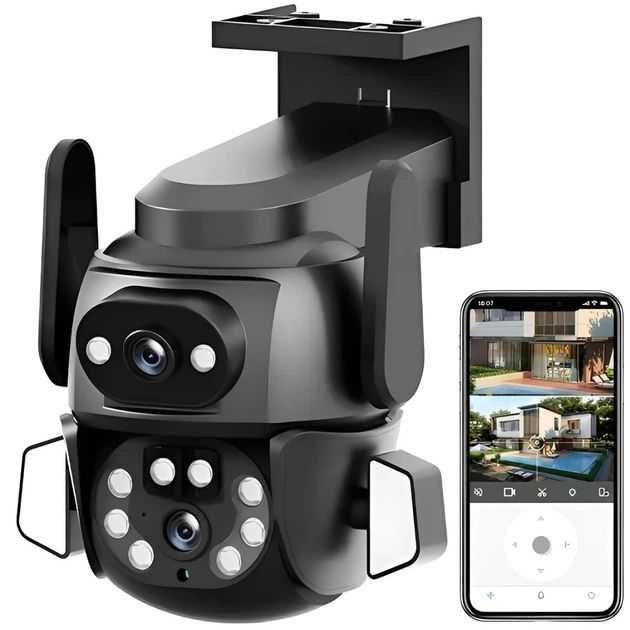 Вулична смарт камера XO CR04 Robot Dual захистом від води та пилу IP66 зйомка Full HD пам'яті до 128Gb та модулем Wi-Fi 2.4G