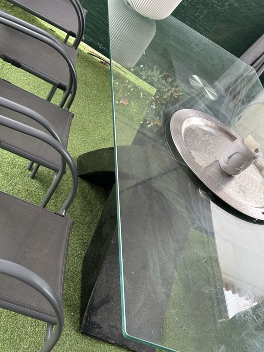Mesa de vidro retagular 90x2,40