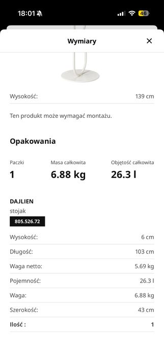 Wieszak Ikea DAJLEN