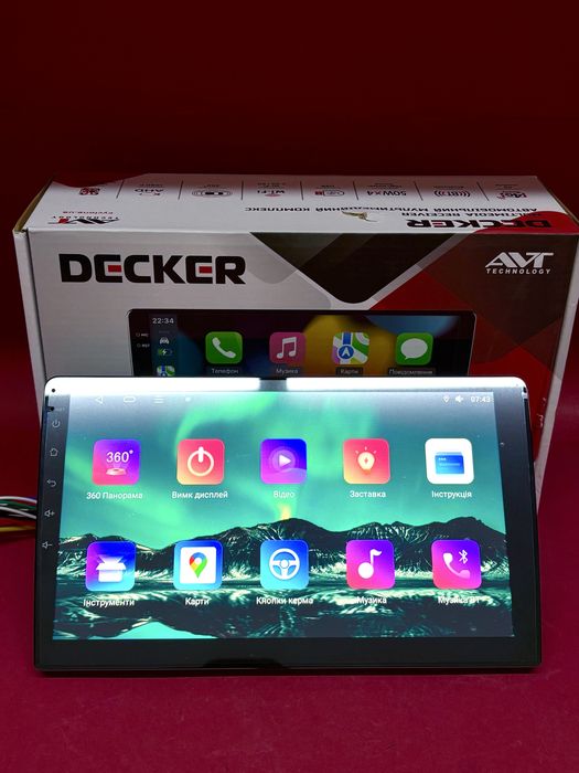 Магнітола Decker D10-007 (4/64Gb) 360^/DSP/4G/GPS/Android 13/