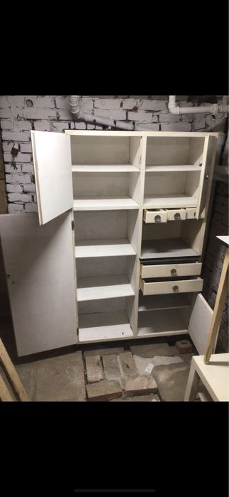 Stary drewniany Kredens Zestaw Szafka stol Klasyka