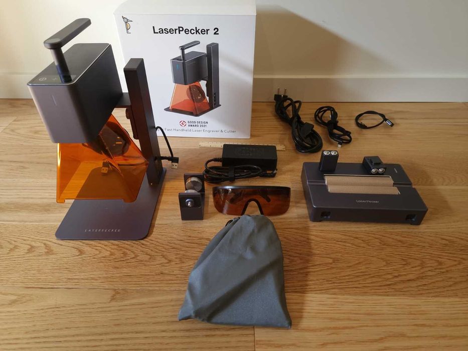 LaserPecker LP2 + Rotary Roller + Caixa Original + Extras