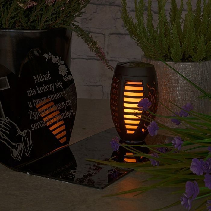 Personalizowany solarny znicz led statuetka na cmentarz grób duża