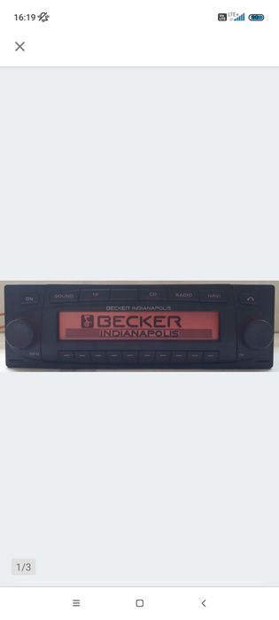 Sprzedam radio Becker Indianapolis BE 7922 z kodem odblokowania.