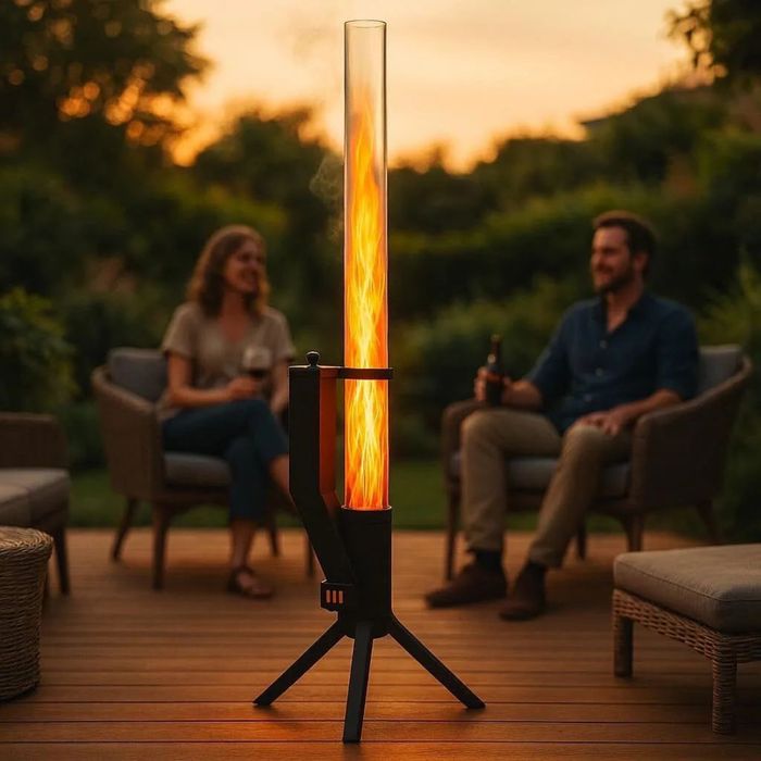 Уличный камин GardenFlare Fire Tube. Пеллетный обогреватель.