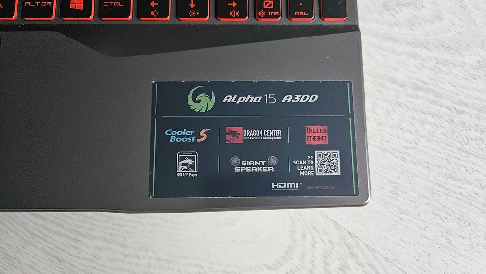 MSI Alpha 15 A3DD – mocny laptop do gier / pracy