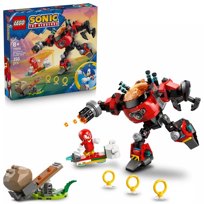 LEGO Sonic the Hedgehog™ Knuckles kontra Dr. Eggman w mechu Egg Crusher 77005. Nowy Produkt
