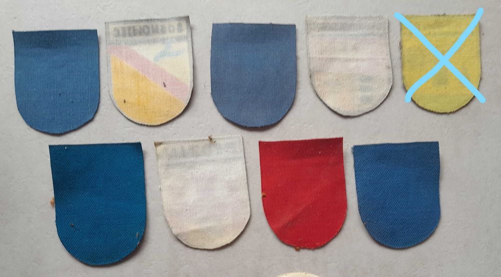 Stare naszywki z herbami miast zabytek PRL zestaw 8 sztuk