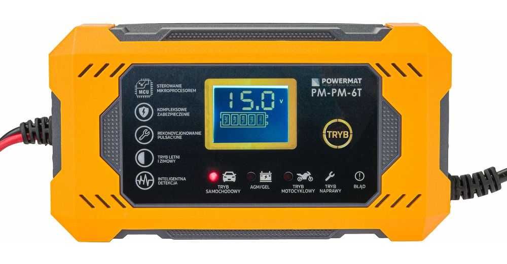 POWERMAT Prostownik Akumulatorowy Mikroprocesorowy 12v 6A PM1242