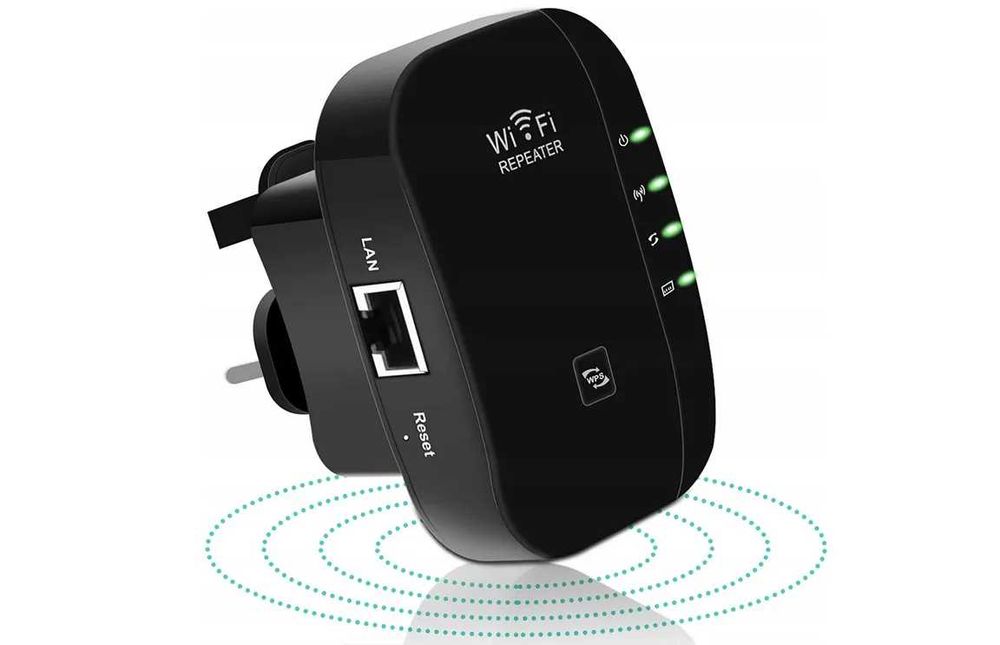 Aigital M300 Repeater Wzmacniacz WiFi 300Mbps LAN PC laptop czarny