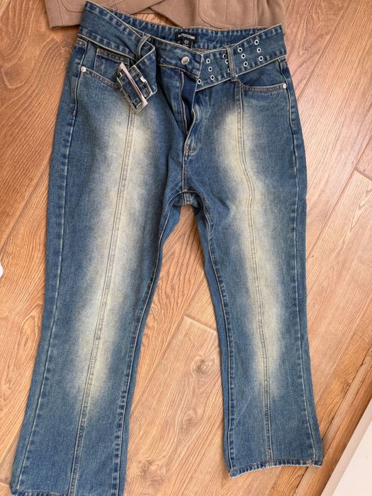 Джинси жіночі сині варьонки Zara hm mango з ременем кльош