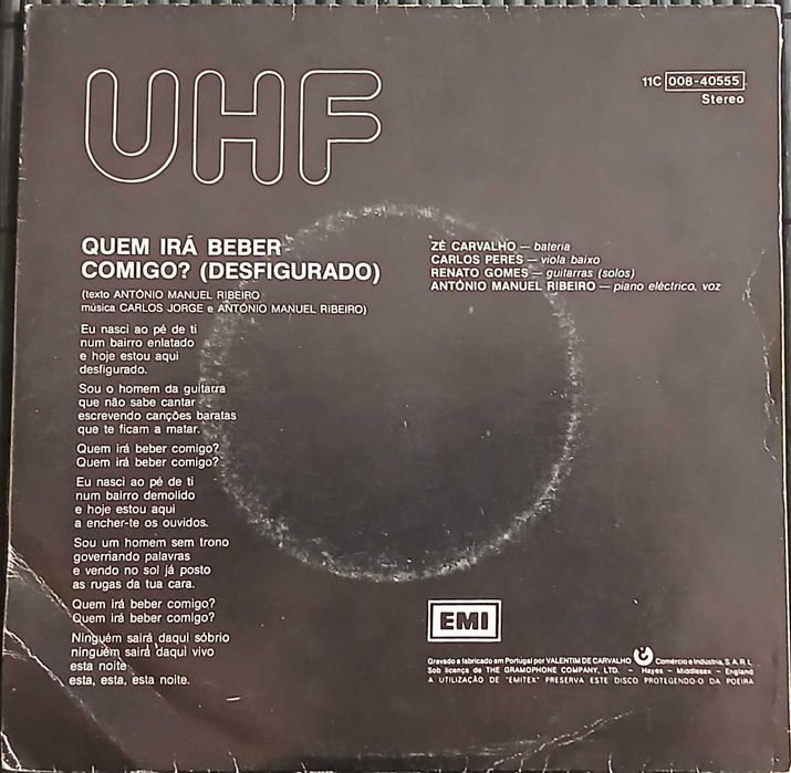 UHF - Quem Irá Beber Comigo? (Desfigurado) (Vinil 7")