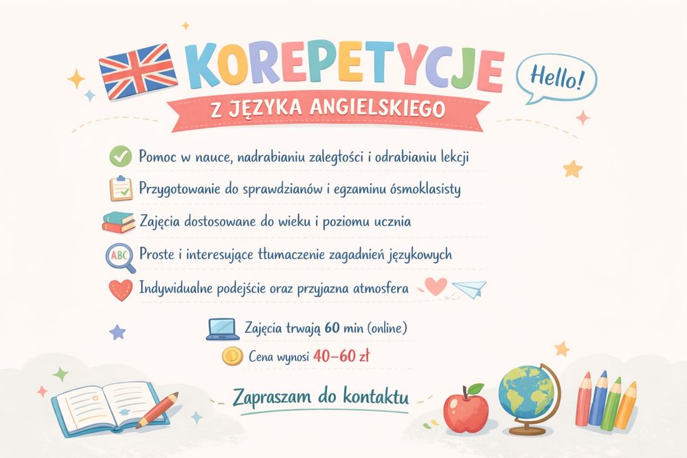 Korepetycje z Języka Angielskiego dla szkoły podstawowej