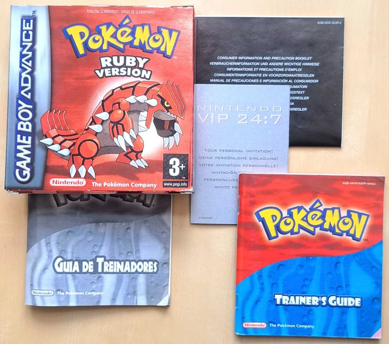 Pokémon Ruby GBA (BOX & INSERTS ONLY) - Edição PT Collector + “VIP” + Poster
