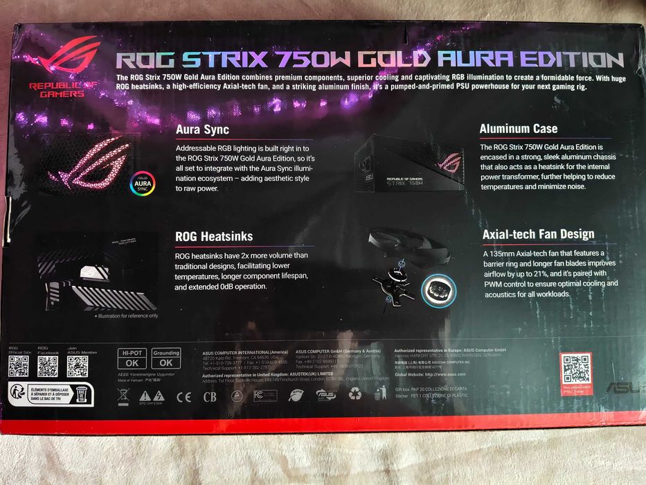 Asus rog strix gold aura edition 750w ATX3.0 блок питания БП
