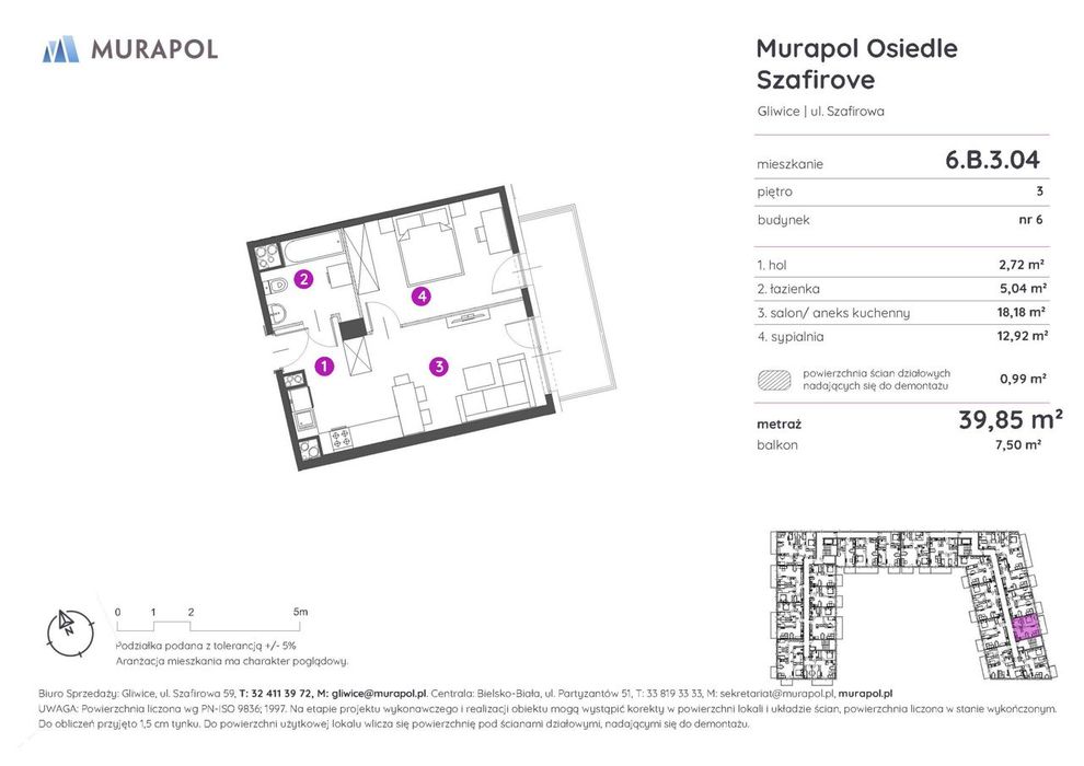 2-pokojowe mieszkanie 39m2 + balkon