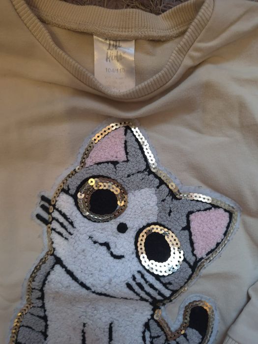 Dres KOT z cekinami bluza i spodnie hit! R. 104/110