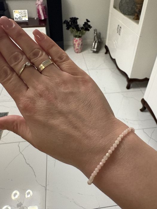 Bransoletka opal różowy 3 mm