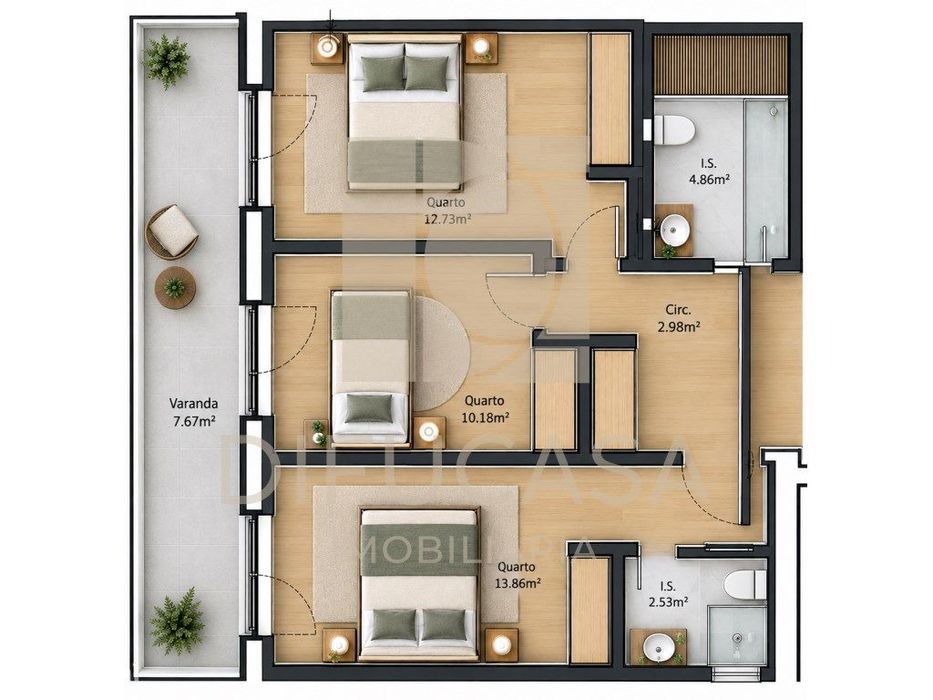 R371 - Apartamento T3 com 2 Varandas, Suíte +2 Parqueamentos | Pinh...