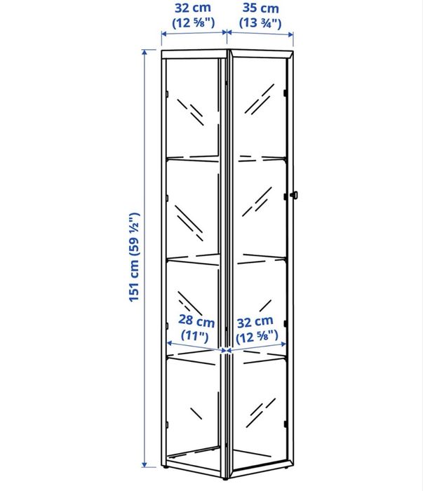 Czarna witryna Ikea Blaliden