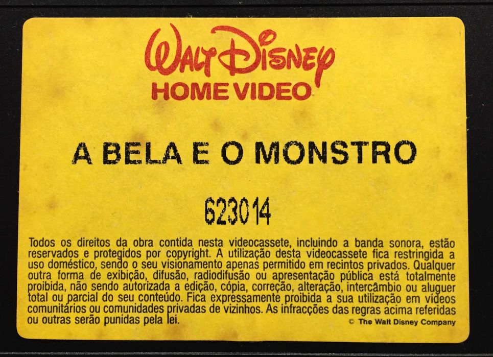 Walt Disney - A Bela e o Monstro - VHS - Original - 1993