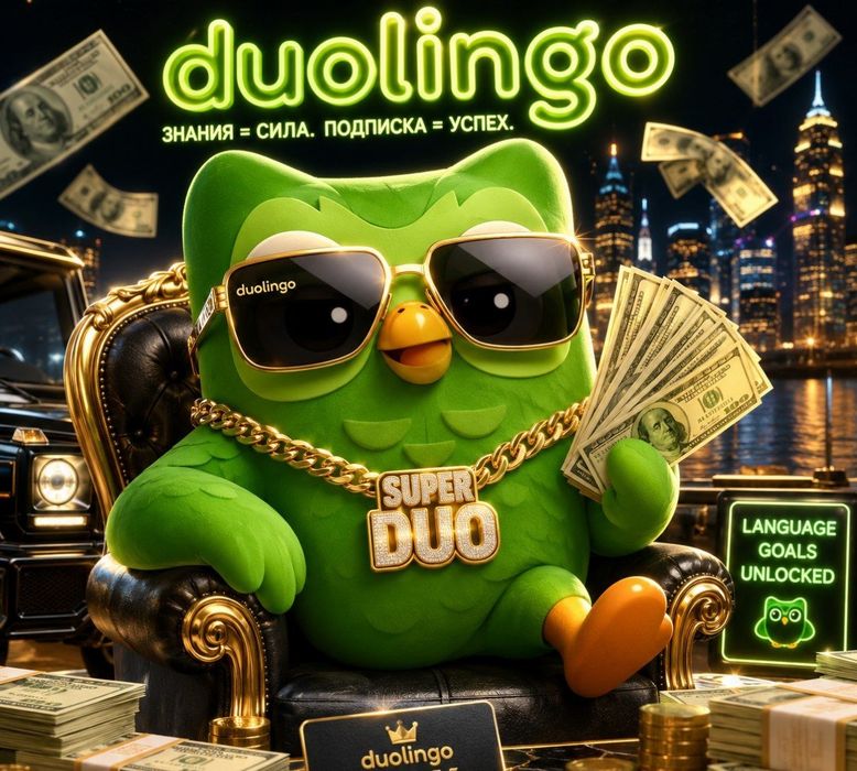 Подписка Super на Duolingo